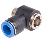 Festo QS Series Elbow Threaded Adaptor, G 3/8 Male to Push In 12 mm, Threaded-to-Tube Connection Style, 186155