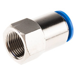 Festo QS Series Straight Threaded Adaptor, G 3/8 Female to Push In 12 mm, Threaded-to-Tube Connection Style, 153030