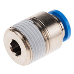 Festo QS Series Straight Threaded Adaptor, R 3/8 Male to Push In 8 mm, Threaded-to-Tube Connection Style, 153017