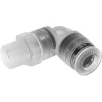Festo NPQP Series Elbow Threaded Adaptor, R 1/8 Male to Push In 6 mm, Threaded-to-Tube Connection Style, 133053