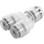 Festo NPQP Series Y Tube-to-Tube Adaptor, Push In 10 mm to Push In 8 mm, Tube-to-Tube Connection Style, 133126