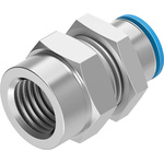 Festo QSSF Series Straight Threaded Adaptor, G 1/4 Female to Push In 6 mm, Threaded-to-Tube Connection Style, 153164