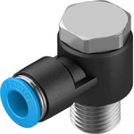 Festo Elbow Threaded Adaptor, R 1/4 Male to Push In 8 mm, Threaded-to-Tube Connection Style, 130753