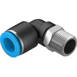 Festo Elbow Threaded Adaptor, R 3/8 Male to Push In 12 mm, Threaded-to-Tube Connection Style, 130737