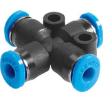 Festo QS Series Cross Tube-to-Tube Adaptor, Push In 6 mm to Push In 6 mm, 153380