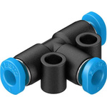 Festo QS Series Tee Tube-to-Tube Adaptor, Tube-to-Tube Connection Style, 153365