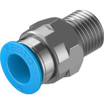 Festo Straight Threaded Adaptor, R 1/4 Male to Push In 10 mm, Threaded-to-Tube Connection Style, 130679