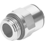 Festo Straight Threaded Adaptor, G 3/8 Male to Push In 8 mm, Threaded-to-Tube Connection Style, 558668