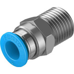 Festo Straight Threaded Adaptor, R 1/4 Male to Push In 8 mm, Threaded-to-Tube Connection Style, 130678
