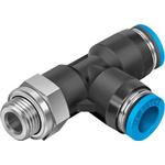 Festo Tee Threaded Adaptor, Push In 12 mm to Push In 12 mm, Threaded-to-Tube Connection Style, 186177