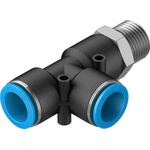 Festo Tee Threaded Adaptor, Push In 16 mm to Push In 16 mm, Threaded-to-Tube Connection Style, 153127