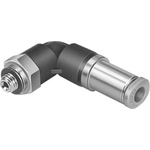 Festo Elbow Threaded Adaptor, M5 Male to Push In 4 mm, Threaded-to-Tube Connection Style, 153294