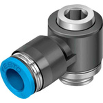 Festo Elbow Threaded Adaptor, G 3/8 Male to Push In 10 mm, Threaded-to-Tube Connection Style, 186154