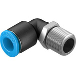 Festo Elbow Threaded Adaptor, R 1/8 Male to Push In 6 mm, Threaded-to-Tube Connection Style, 130765