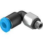 Festo Elbow Threaded Adaptor, M3 Male to Push In 3 mm, Threaded-to-Tube Connection Style, 130768
