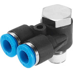 Festo Y Threaded Adaptor, Push In 12 mm to Push In 12 mm, Threaded-to-Tube Connection Style, 153195