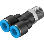 Festo Y Threaded Adaptor, Push In 12 mm to Push In 12 mm, Threaded-to-Tube Connection Style, 153147