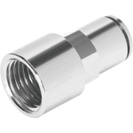 Festo Straight Threaded Adaptor, G 1/8 Female to Push In 4 mm, Threaded-to-Tube Connection Style, 558674