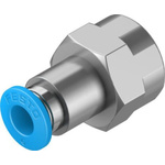 Festo Straight Threaded Adaptor, R 1/4 Female to Push In 6 mm, Threaded-to-Tube Connection Style, 130712