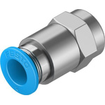 Festo Straight Threaded Adaptor, R 1/8 Male to Push In 8 mm, Threaded-to-Tube Connection Style, 130711