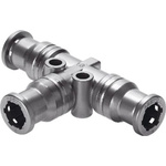 Festo CRQST-6 Series Tee Tube-to-Tube Adaptor, Push In 6 mm to Push In 6 mm, Tube-to-Tube Connection Style, 130669