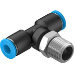 Festo Tee Threaded Adaptor, Push In 6 mm to Push In 6 mm, Threaded-to-Tube Connection Style, 130796