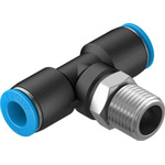 Festo Tee Threaded Adaptor, Push In 8 mm to Push In 8 mm, Threaded-to-Tube Connection Style, 130797