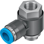 Festo Tee Threaded Adaptor, G 1/8 Female to Push In 6 mm, Threaded-to-Tube Connection Style, 186200