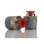 Norgren PNEUFIT Series Threaded-to-Tube, Push In 6 mm to R 3/8, Threaded-to-Tube Connection Style