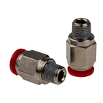 Norgren PNEUFIT Series Straight Fitting, Push In 8 mm to R 1/8, Threaded-to-Tube Connection Style