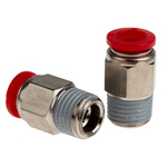 Norgren Straight Threaded Adaptor, Push In 8 mm to R 1/4, Threaded-to-Tube Connection Style
