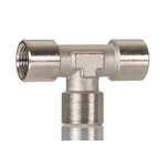 Norgren 16 Series Tee Threaded Adaptor, G 1/8 Female to G 1/8 Female, Threaded Connection Style, 16062