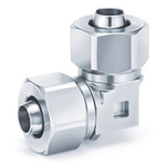 SMC KFG2L Series Elbow Fitting, Push In 6 mm to Push In 4 mm
