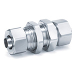 SMC KFG2 Series Bulkhead, 6 mm to 4 mm, Tube-to-Tube Connection Style, SERIE KFG2