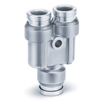 SMC KQB2 Series Union Y, Push In 6 mm to Push In 6 mm, Tube-to-Tube Connection Style, KQB2U06-00