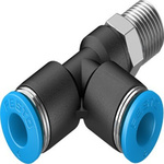 Festo QSTL Series T Fitting, R 1/8 Male to 6 mm, Threaded-to-Tube Connection Style