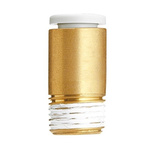 SMC KQ2 Series Male Connector, R 1/4 to Push In 8 mm, Threaded-to-Tube Connection Style