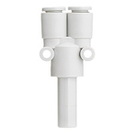 SMC KQ2 Series Y Fitting, Push In 10 mm to Push In 8 mm, Tube-to-Tube Connection Style