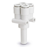 SMC KQ2 Series Y Fitting, Push In 4 mm to Push In 4 mm, Threaded-to-Tube Connection Style