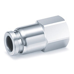 SMC KQB2 Series Female Connector, G 1/8 Female to Push In 6 mm, Threaded-to-Tube Connection Style