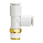 SMC KQ2 Series Tee Threaded Adaptor, Push In 12 mm to Push In 12 mm, Threaded-to-Tube Connection Style