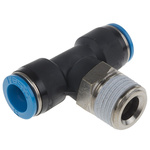 Festo QS Series Tee Threaded Adaptor, Push In 12 mm to Push In 12 mm, Threaded-to-Tube Connection Style, 153115