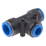 Festo QST Series Tee Tube-to-Tube Adaptor Push In 12 mm, Push In 16 mm to Push In 16 mm, Tube-to-Tube Connection Style,