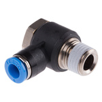 Festo QS Series Elbow Threaded Adaptor, R 1/4 Male to Push In 6 mm, Threaded-to-Tube Connection Style, 153088