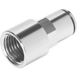 Festo NPQH Series Straight Threaded Adaptor, G 1/8 Female to Push In 4 mm, Threaded-to-Tube Connection Style, 578352