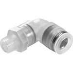 Festo NPQP Series Elbow Threaded Adaptor, R 1/8 Male to Push In 8 mm, Threaded-to-Tube Connection Style, 133055