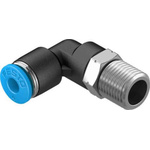 Festo Elbow Threaded Adaptor, R 1/8 Male to Push In 4 mm, Threaded-to-Tube Connection Style, 130728