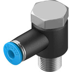 Festo Elbow Threaded Adaptor, R 1/4 Male to Push In 4 mm, Threaded-to-Tube Connection Style, 130749