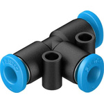 Festo QS Series Tee Tube-to-Tube Adaptor, Tube-to-Tube Connection Style, 130782