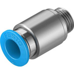 Festo Straight Threaded Adaptor, G 1/8 Male to Push In 8 mm, Threaded-to-Tube Connection Style, 133010
